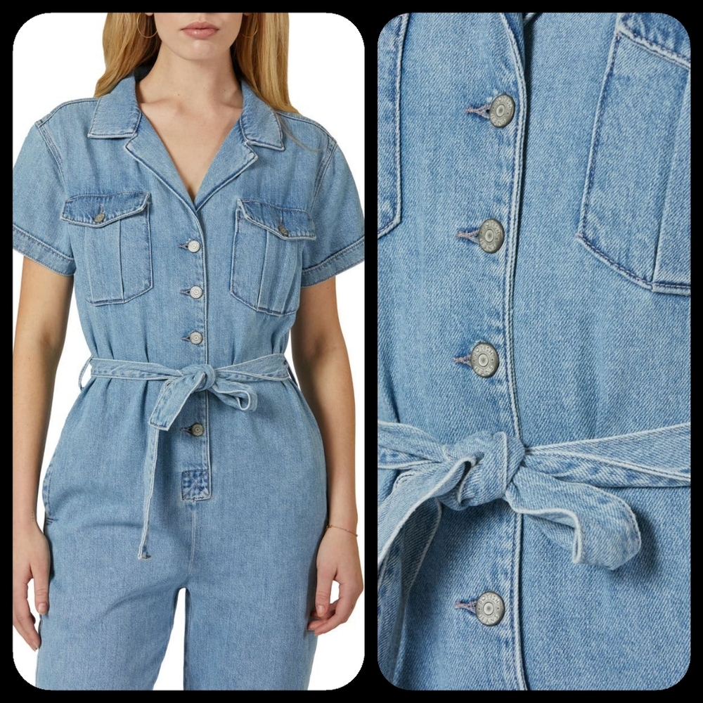 Boyish the Westley Denim coverall Jumpsuit Anthropologie Free People NWOT MED